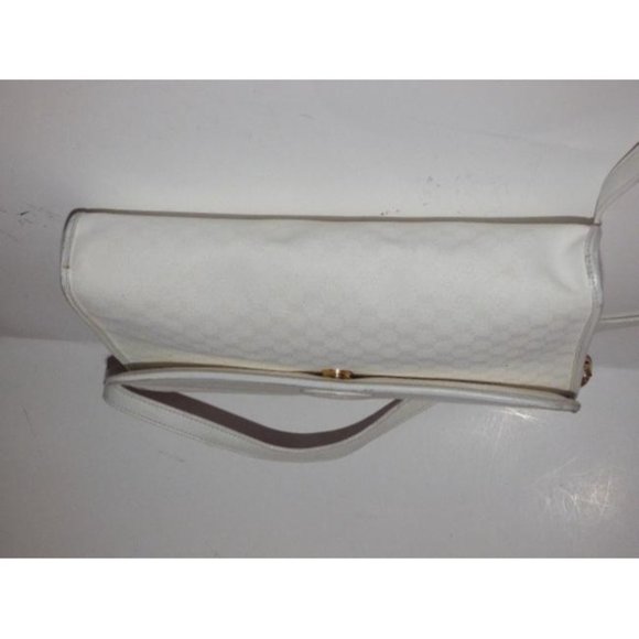 Gucci Vintage White Small G Logo 2-Way Bag Coated Canvas Leather - Picture 12 of 12